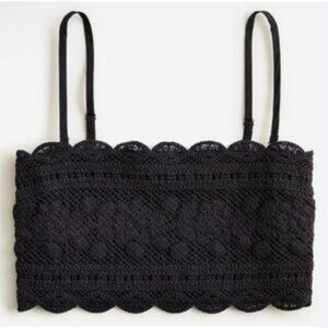 J. Crew Black Cropped crochet tube top